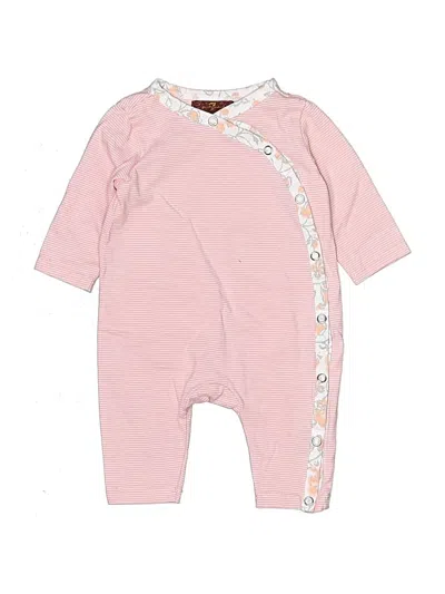 Pre-owned 7 For All Mankind Babies' Long Sleeve Onesie In Pink