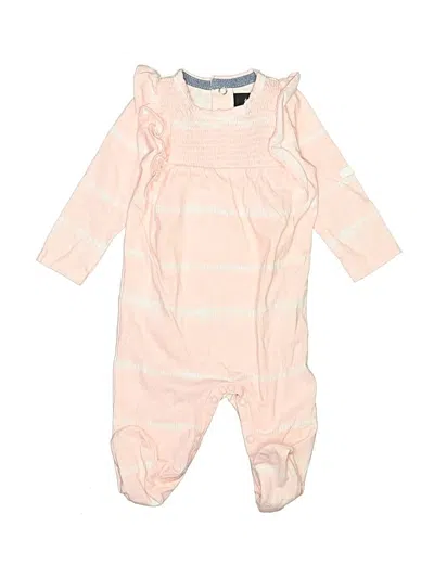 Pre-owned 7 For All Mankind Babies' Long Sleeve Onesie In Pink