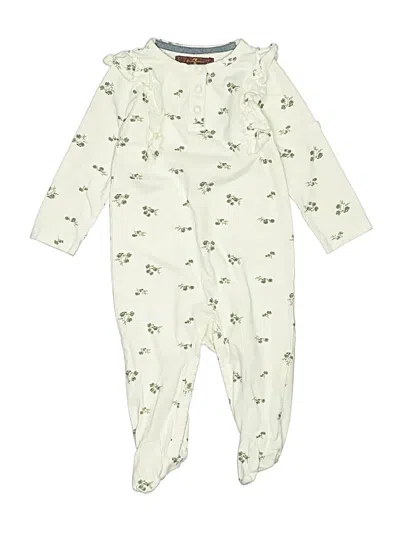 Pre-owned 7 For All Mankind Babies' Long Sleeve Outfit In Ivory