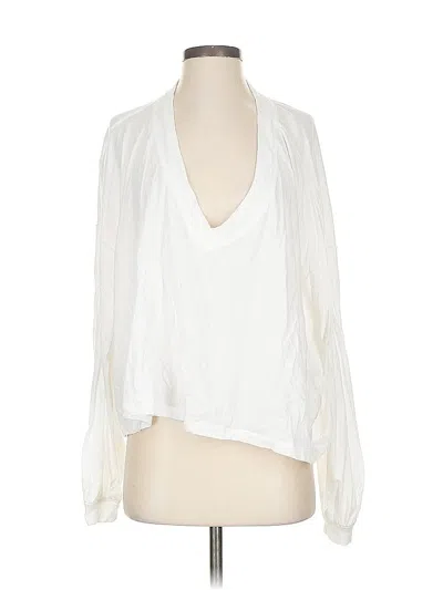 Pre-owned 7 For All Mankind Long Sleeve T-shirt In White