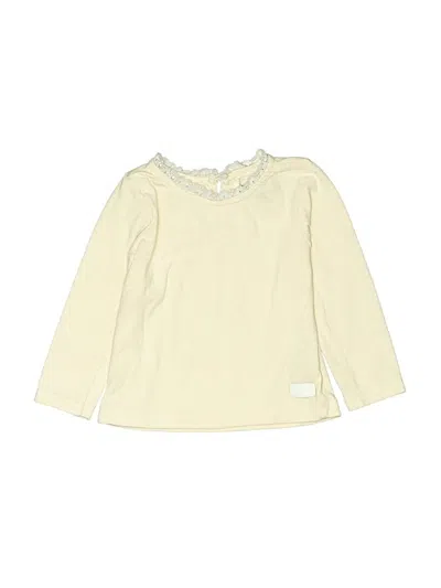 Pre-owned 7 For All Mankind Kids' Long Sleeve T-shirt In White