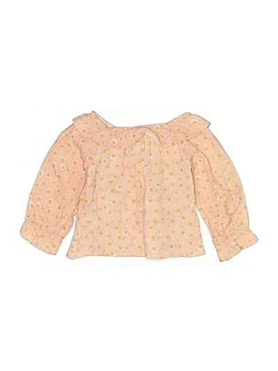 Pre-owned 7 For All Mankind Kids' Long Sleeve T-shirt In Yellow