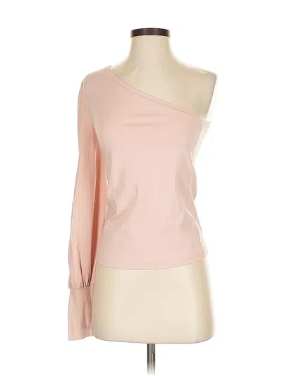 Pre-owned 7 For All Mankind Long Sleeve Top Pink One Shoulder Neckline Tops