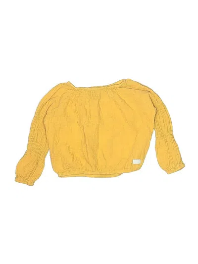 Pre-owned 7 For All Mankind Kids' Long Sleeve Top Yellow Boatneck Tops