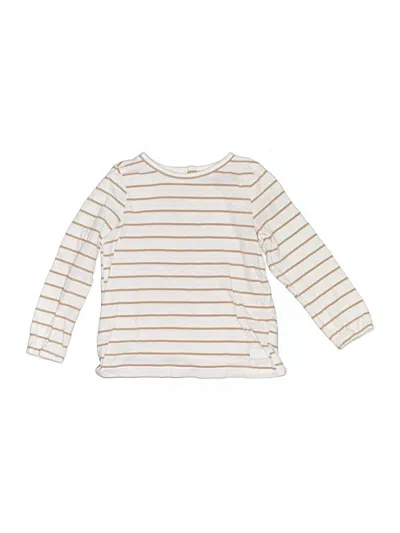 Pre-owned 7 For All Mankind Kids' Long Sleeve T-shirt In Ivory