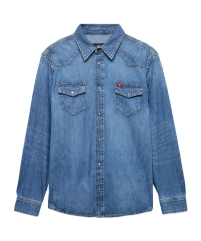 7 For All Mankind Long Sleeve Western Shirt In Multi