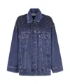 7 For All Mankind Long-sleeved Denim Jacket In Blue