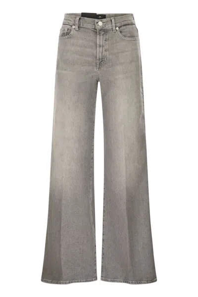 7 For All Mankind Lotta High-waist Flared Jeans In Gray