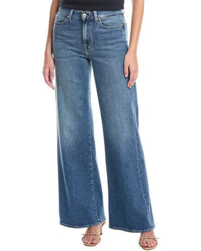 7 For All Mankind Lotta Agadir Wide Leg Jean In Blue