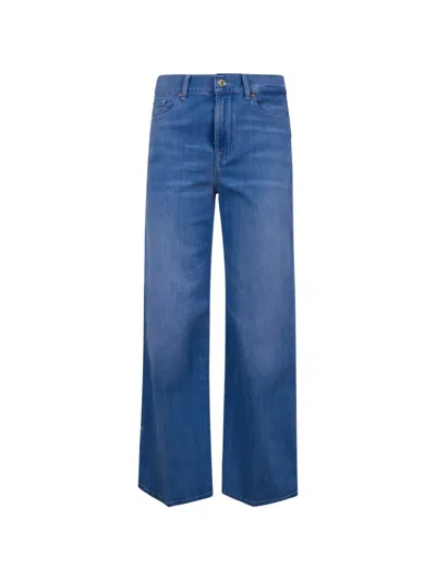7 For All Mankind Lotta Ankle Cropped Jeans In Blue