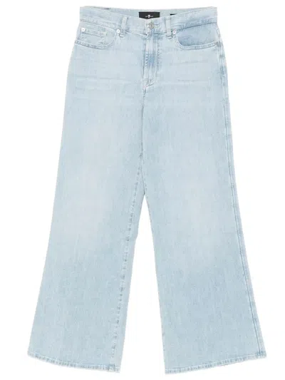 7 For All Mankind Modern Dojo In Luxe Vintage Flared Jeans In White
