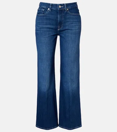 7 For All Mankind Lotta Ankle Wide-leg Jeans In Blue