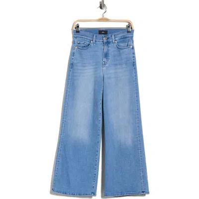 7 For All Mankind Lotta Ankle Wide Leg Jeans In Blue