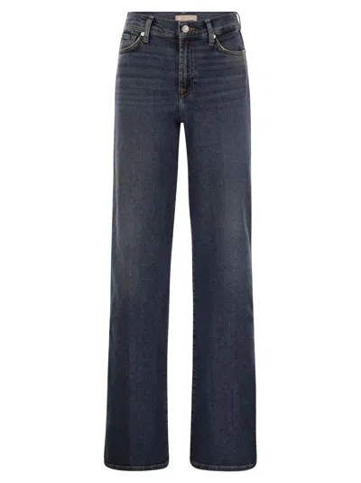 7 For All Mankind Lotta Bay Mid - High-waisted Jeans In Dark Denim