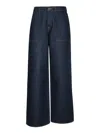 7 For All Mankind High-waisted Wide-leg Jeans With Contrast Stitching In Blue