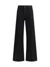 7 For All Mankind Womens Coated Black Lotta Wide-leg Stretch-denim Jeans In Black