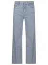 7 For All Mankind High Waist Relaxed Fit Trousers In Blue