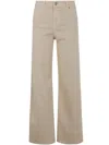 7 For All Mankind Lotta Cropped Left Hand Cold Brew With Raw Cut Clothing In Beige