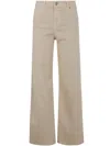 7 For All Mankind Lotta Cropped Left Hand Cold Brew With Raw Cut Clothing In Beige