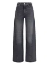 7 For All Mankind Embellished Twisted Lotta Wide Leg Jeans Clothing In Black