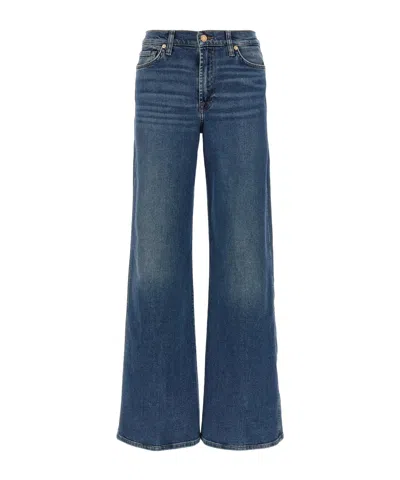 7 For All Mankind Wide-leg Jeans With Five-pocket Design In Blue