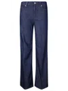 7 For All Mankind Straight-leg Jeans With Slightly Flared Hem In Blue