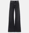 7 For All Mankind Wide-leg Jeans In Black