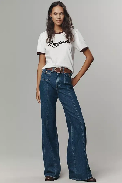 7 For All Mankind Lotta High-rise Wide-leg Jeans In Blue