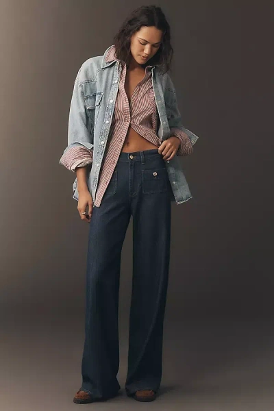 7 For All Mankind Lotta High-rise Wide-leg Jeans In Blue