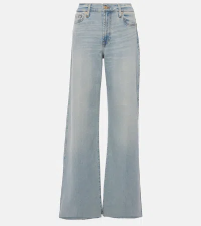 7 For All Mankind Lotta High-rise Wide-leg Jeans In Blue