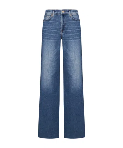 7 For All Mankind Lotta High-rise Wide-leg Jeans In Blue