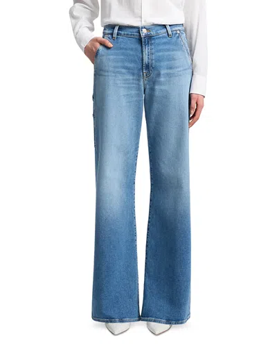 7 For All Mankind Lotta High Rise Wide Leg Jeans In Fancy In Multi