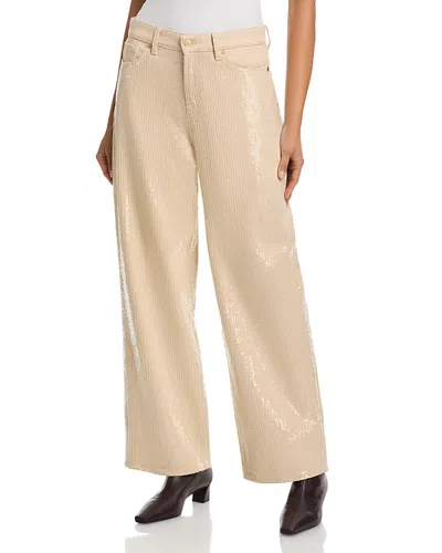 7 For All Mankind Lotta High Rise Wide Leg Jeans In Radiance In Neutral