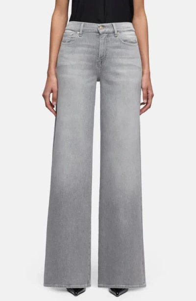 7 For All Mankind Lotta High Waist Wide Leg Jeans In Silver Wash