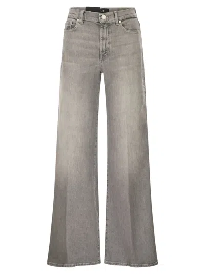 7 For All Mankind Lotta High Waisted Flared Jeans In Gray