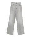 7 For All Mankind Wide Leg Trousers Featuring Belt Loops In Gray