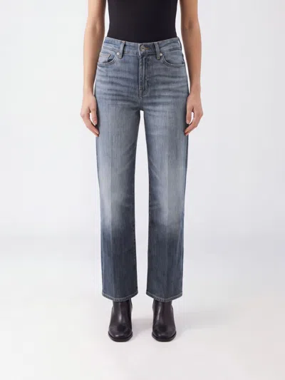 7 For All Mankind Lotta High-waisted Wide Leg Jeans In Cotton Denim In Gray
