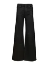 7 For All Mankind Willow Low-rise Wide-leg Jeans In Black