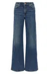 7 For All Mankind Womens Soho Dark Modern Dojo Flared-leg High-rise Denim-blend Jeans In Blue