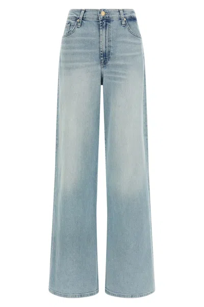 7 For All Mankind Lotta Denim Trousers Belt Loops Five Pockets In Blue
