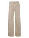 7 For All Mankind Lotta Cropped Left Hand Cold Brew With Raw Cut Clothing In Neutrals