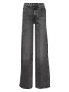 7 For All Mankind Wide-leg High-waist Jeans With Soft Finish In Black
