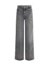 7 For All Mankind Wide-leg High-waist Jeans With Soft Finish In Black