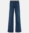 7 For All Mankind Lotta Rebel High-rise Wide-leg Jeans In Blue