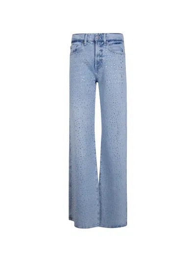 7 For All Mankind Lotta Rhinestone-embellished Denim Jeans In Blue