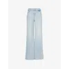 7 For All Mankind Womens Luxe Vintage Rhodes Lotta Straight-leg High-rise Denim-blend Jeans In Luxe Vintage Rhodes