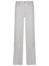 7 For All Mankind Ventilated Linen Wide-leg Jeans With Five Pockets In White