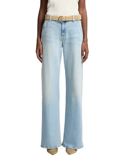 7 For All Mankind Lotta Sunset Beach Palazzo Leg Jean In Blue