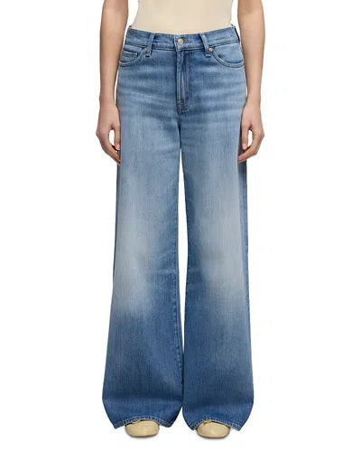 7 For All Mankind Lotta Tailorless High Rise Wide Leg Jeans In Chill Wave In Blue