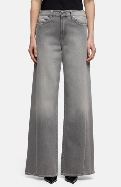 7 For All Mankind Lotta Tailorless High Waist Wide Leg Jeans In Metal